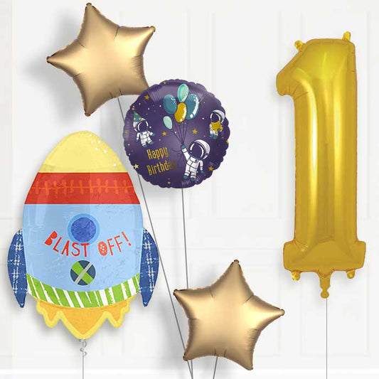 Space Rocket 1st Birthday Balloon Package | Party Save Smile