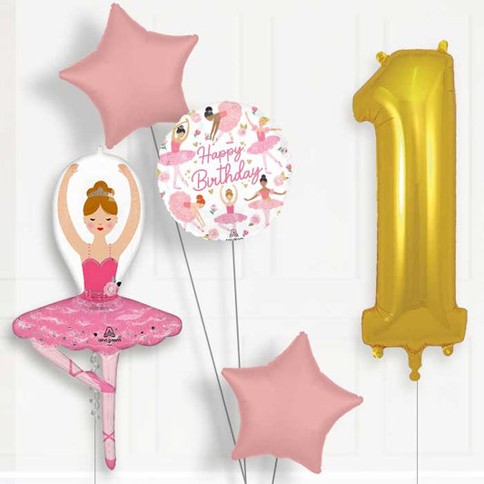 Ballet Girl 1st Birthday Balloon Package - 1st Birthday Balloon Package | Party Save Smile