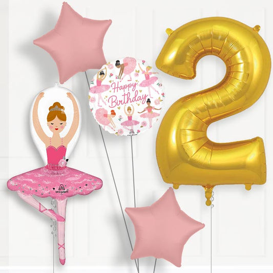 Ballet Girl 2nd Birthday Balloon Package - 2nd Birthday Balloon Package | Party Save Smile