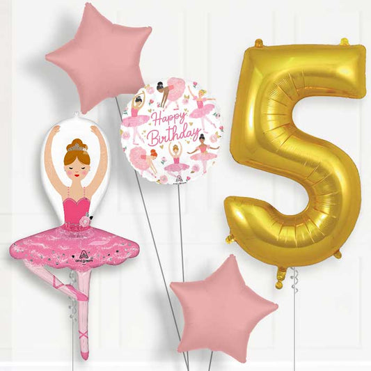 Ballet Girl 5th Birthday Balloon Package - 5th Birthday Balloon Package | Party Save Smile