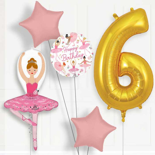 Ballet Girl 6th Birthday Balloon Package - 6th Birthday Balloon Package | Party Save Smile