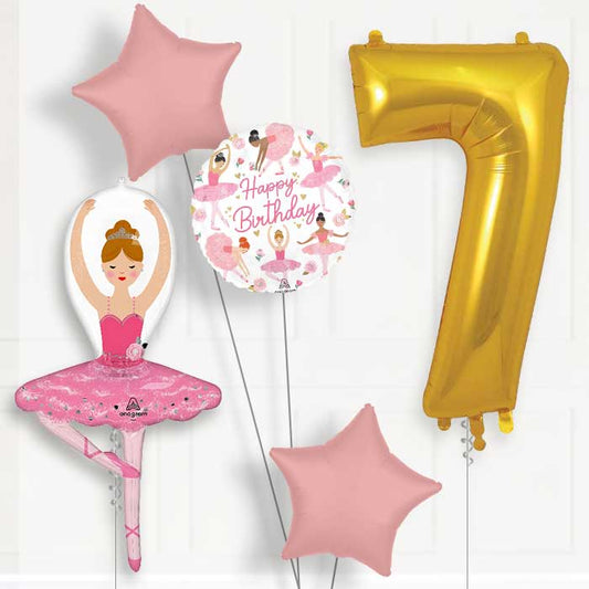 Ballet Girl 7th Birthday Balloon Package - 7th Birthday Balloon Package | Party Save Smile
