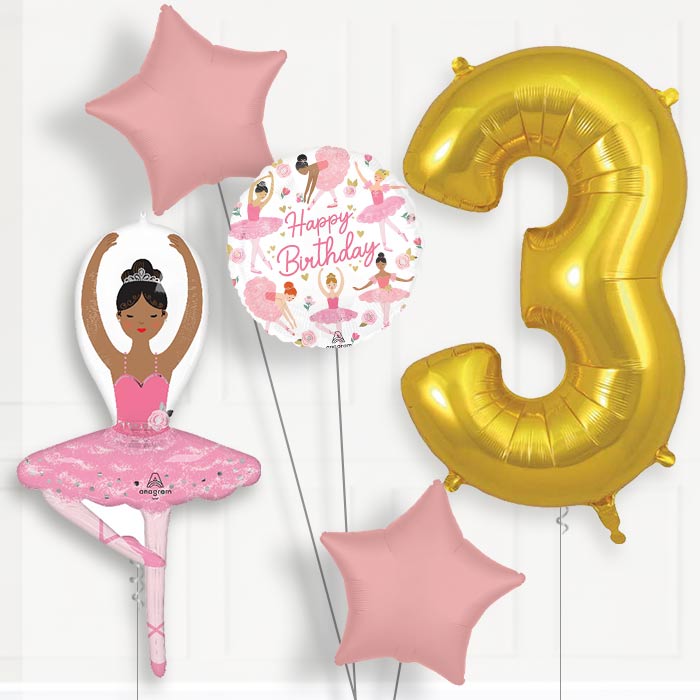 Ballerina Girl Birthday Balloon Package Choose Age