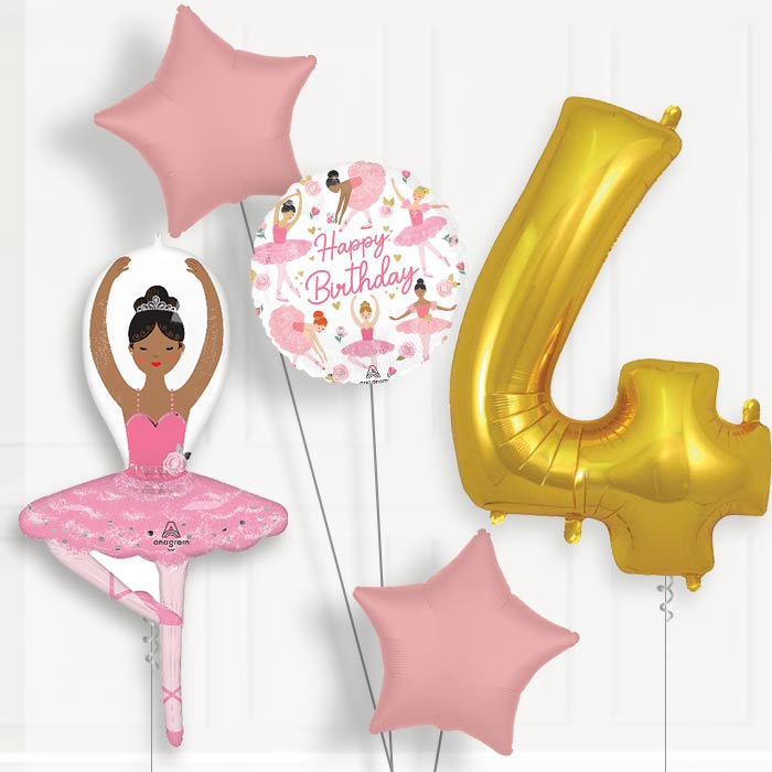 Ballerina Girl Birthday Balloon Package Choose Age - 1st Birthday Balloon Package | Party Save Smile