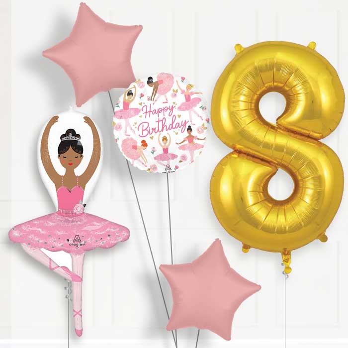 Ballerina Girl Birthday Balloon Package Choose Age