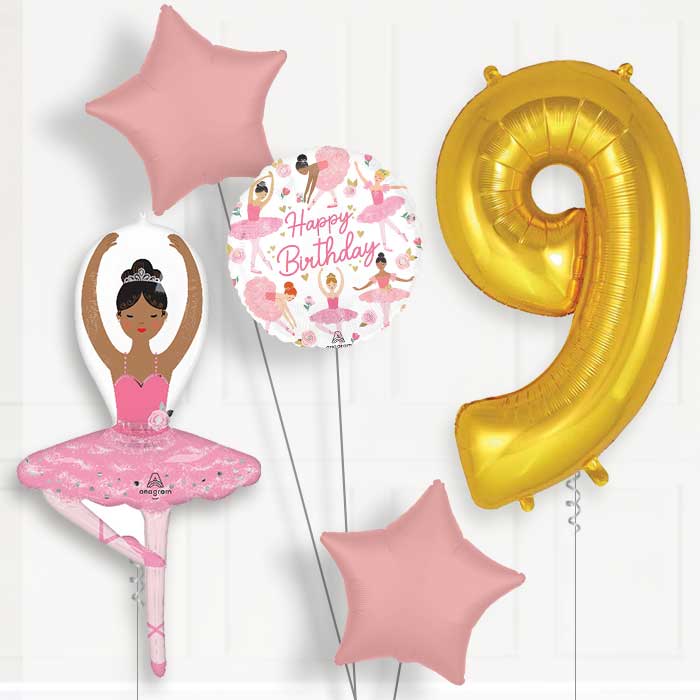 Ballerina Girl Birthday Balloon Package Choose Age