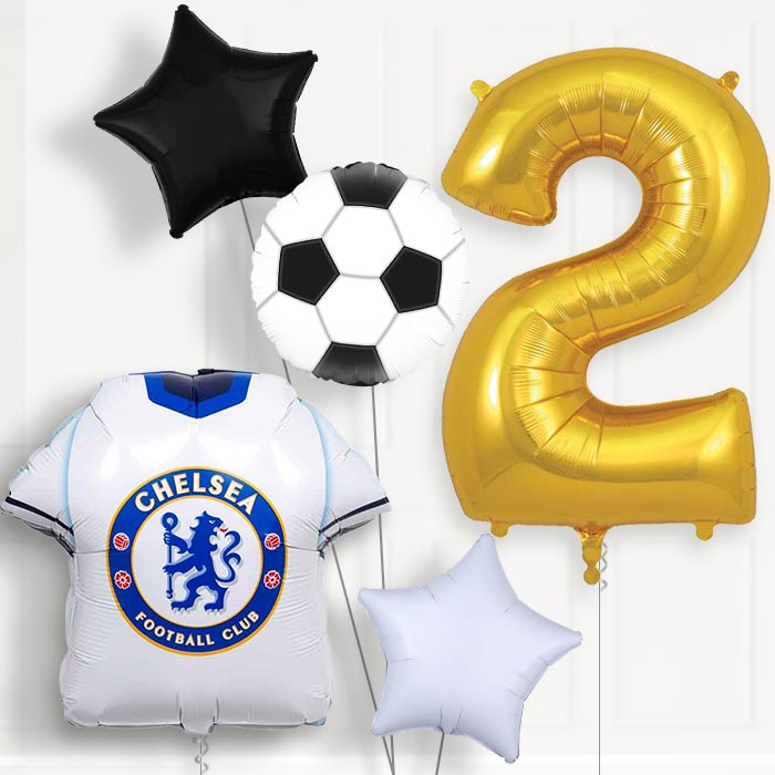 Chelsea Football Shirt 2nd Birthday Balloon Package - 2nd Birthday Balloon Package | Party Save Smile