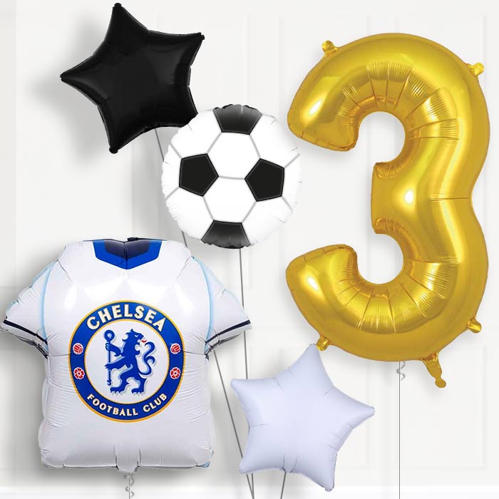 Chelsea Football Shirt 3rd Birthday Balloon Package - 3rd Birthday Balloon Package | Party Save Smile