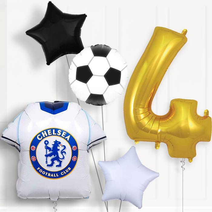 Chelsea Football Shirt Birthday Balloon Package Choose Age - Party Save Smile