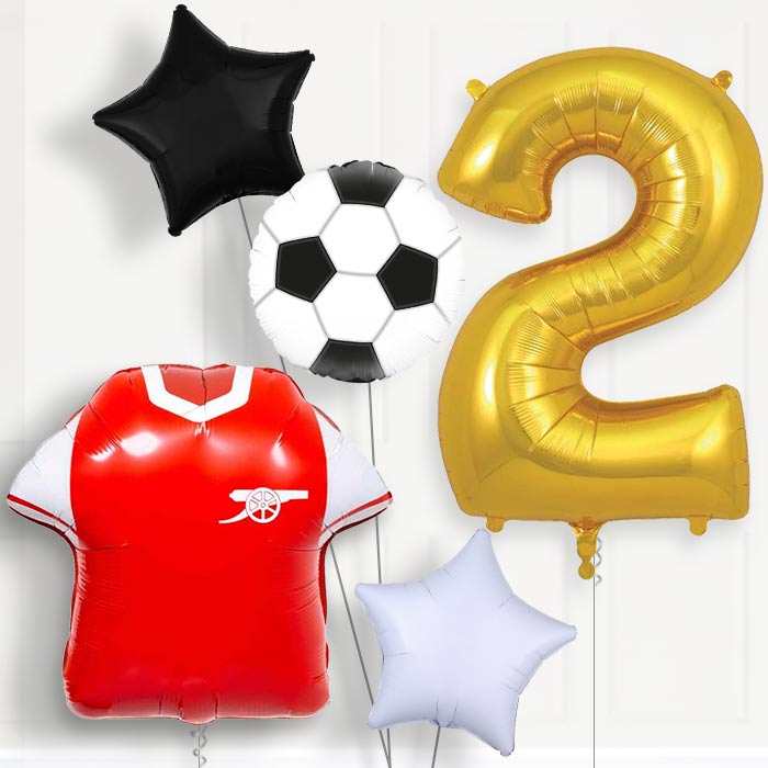 Arsenal Football Shirt Birthday Balloon Package Choose Age - Party Save Smile