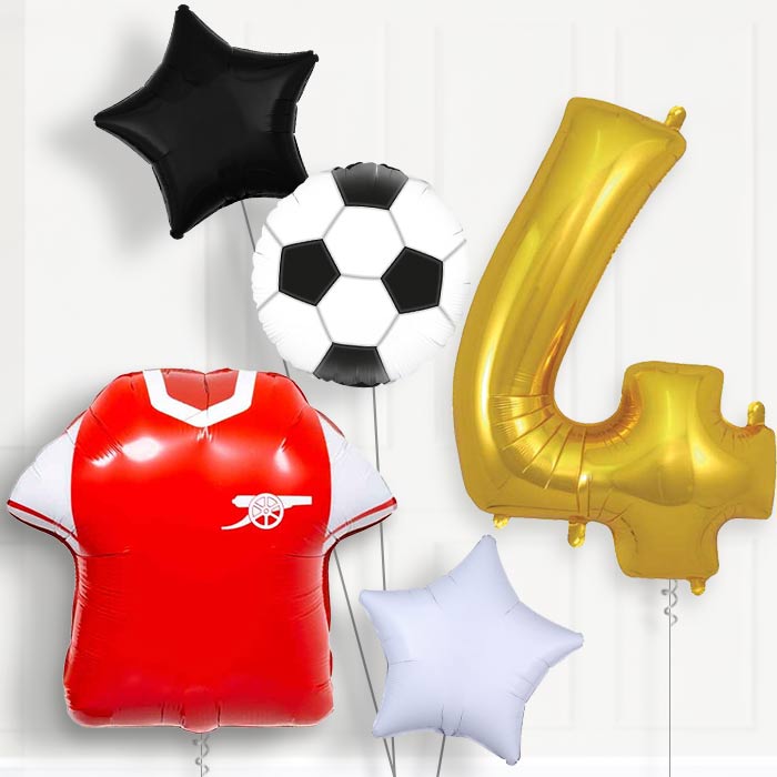 Arsenal Football Shirt Birthday Balloon Package Choose Age - Party Save Smile