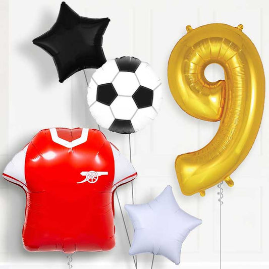 Arsenal Football Shirt 9th Birthday Balloon Package - 9th Birthday Balloon Package | Party Save Smile