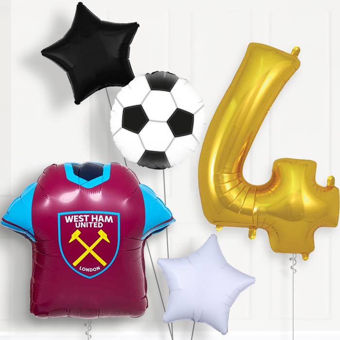 West Ham Football Shirt Birthday Balloon Package Choose Age