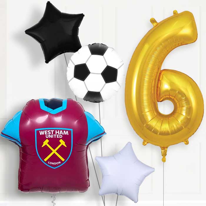 West Ham Football Shirt Birthday Balloon Package Choose Age -1st Birthday Balloon Package | Party Save Smile