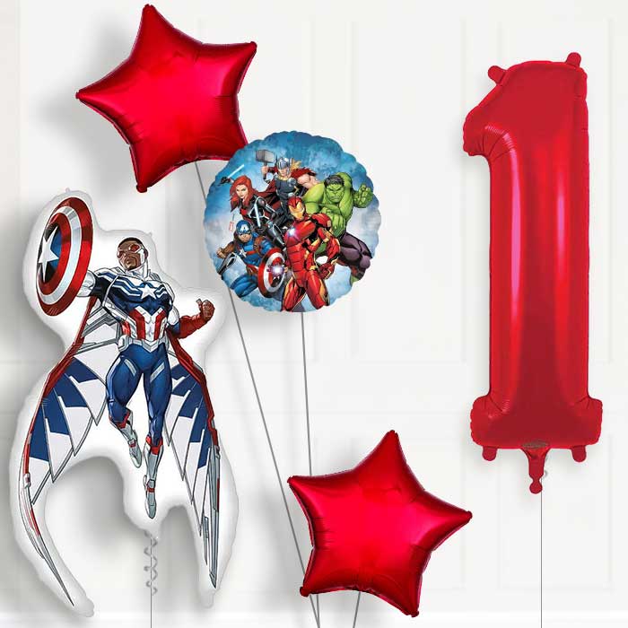 Captain America Sam Wilson Birthday Balloon Package Choose Age