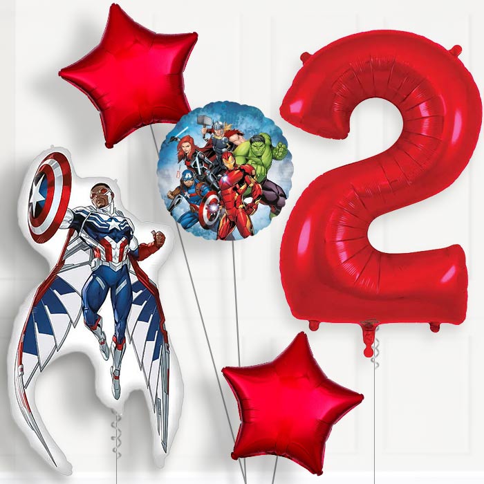 Captain America Sam Wilson Birthday Balloon Package Choose Age
