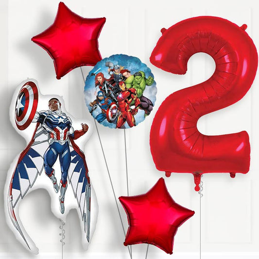 Captain America Sam Wilson 2nd Birthday Balloon Package | Party Save Smile
