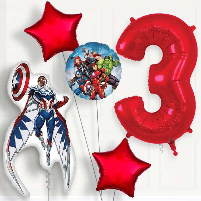 Captain America Sam Wilson Birthday Balloon Package Choose Age
