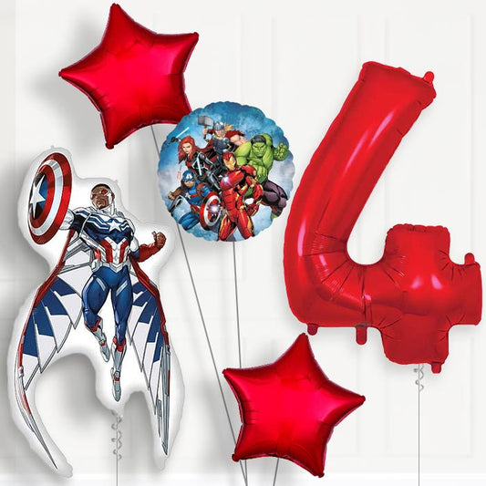 Captain America Sam Wilson 4th Birthday Balloon Package | Party Save Smile