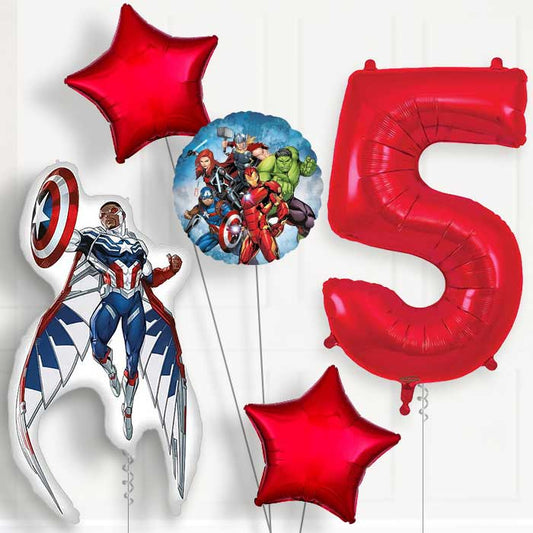 Captain America Sam Wilson 5th Birthday Balloon Package | Party Save Smile