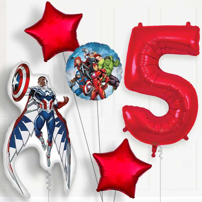 Captain America Sam Wilson Birthday Balloon Package Choose Age