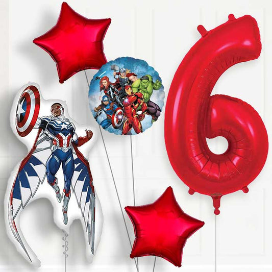 Captain America Sam Wilson 6th Birthday Balloon Package | Party Save Smile