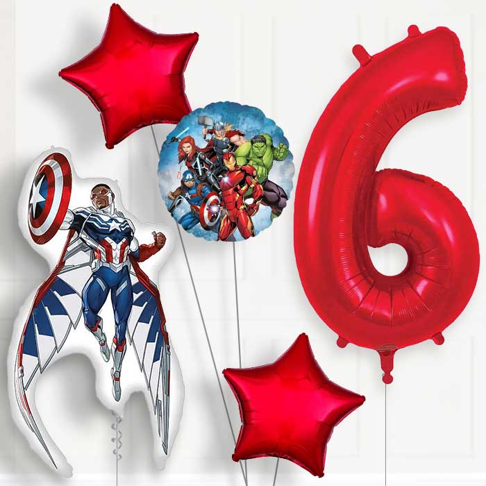 Captain America Sam Wilson Birthday Balloon Package Choose Age