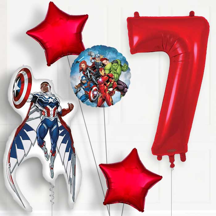 Captain America Sam Wilson Birthday Balloon Package Choose Age