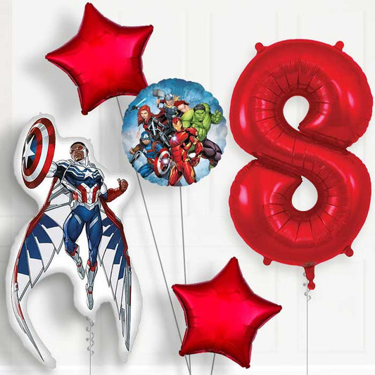 Captain America Sam Wilson 8th Birthday Balloon Package | Party Save Smile