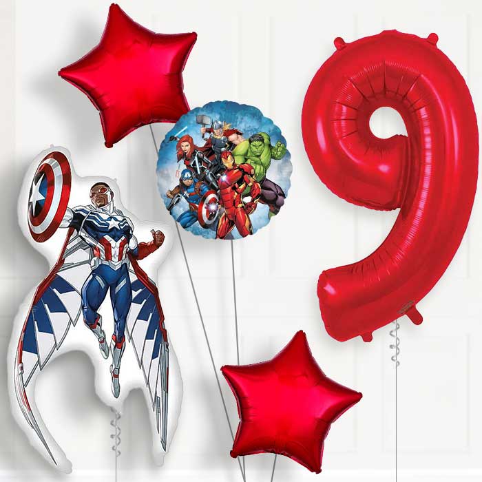 Captain America Sam Wilson Birthday Balloon Package Choose Age