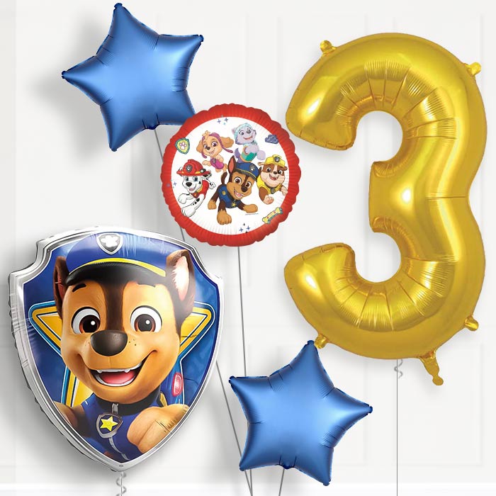 Chase Paw Patrol 3rd Birthday Balloon Package | Party Save Smile