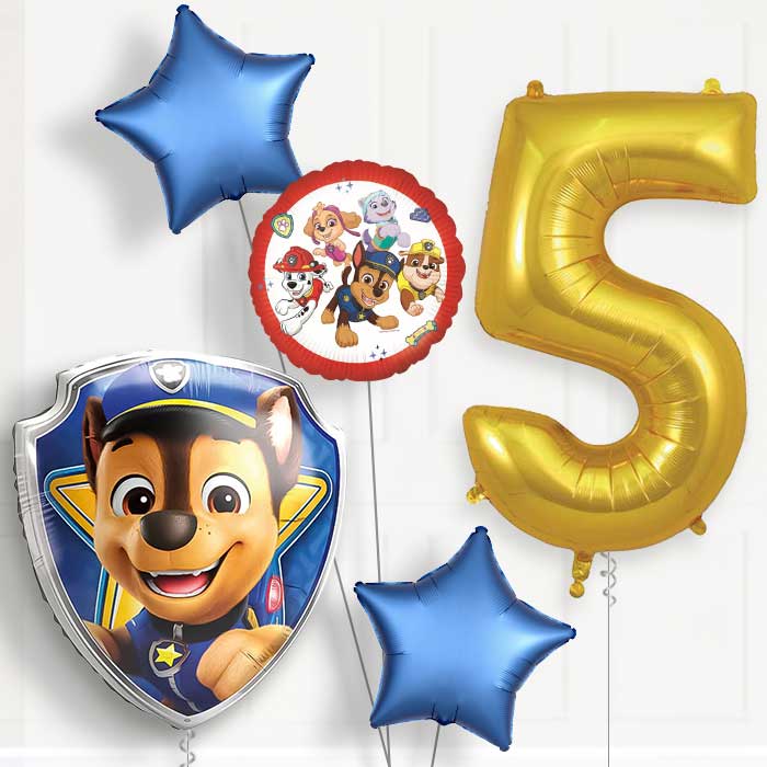 Chase Paw Patrol 5th Birthday Balloon Package | Party Save Smile