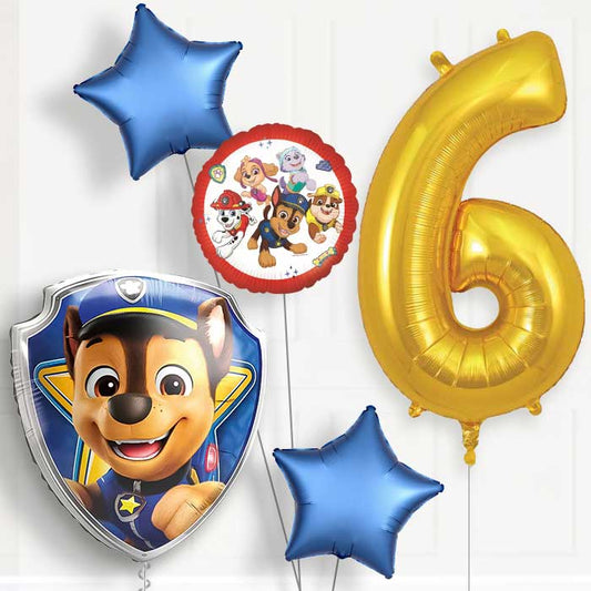 Chase Paw Patrol 6th Birthday Balloon Package | Party Save Smile
