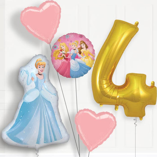 Cinderella Birthday Balloon Package Choose Age | 4th Birthday Balloon Package | Party Save Smile