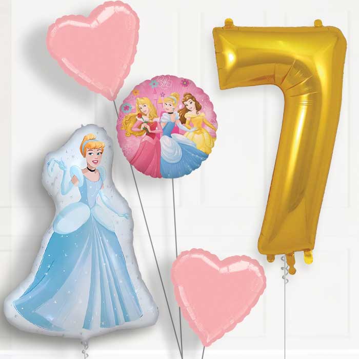 Cinderella Birthday Balloon Package Choose Age | 7th Birthday Balloon Package | Party Save Smile