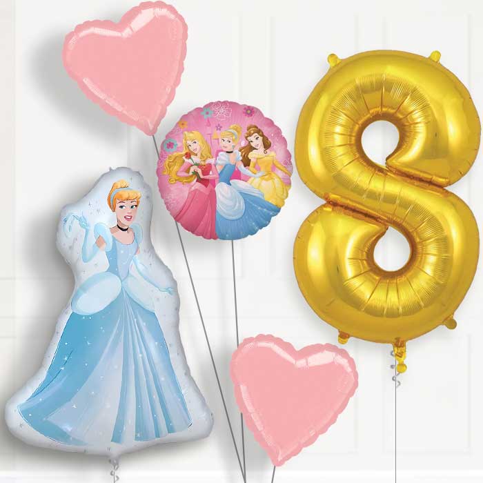 Cinderella Birthday Balloon Package Choose Age | 8th Birthday Balloon Package | Party Save Smile