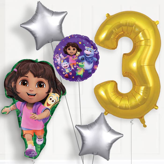 Dora the Explorer 3rd Birthday Balloon Package - 3rd Birthday Balloon Package | Party Save Smile