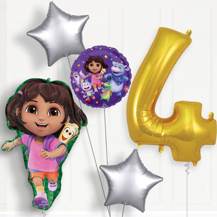 Dora the Explorer 4th Birthday Balloon Package - 4th Birthday Balloon Package | Party Save Smile