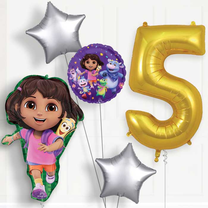 Dora the Explorer Birthday Balloon Package Choose Age - 1st Birthday Balloon Package | Party Save Smile