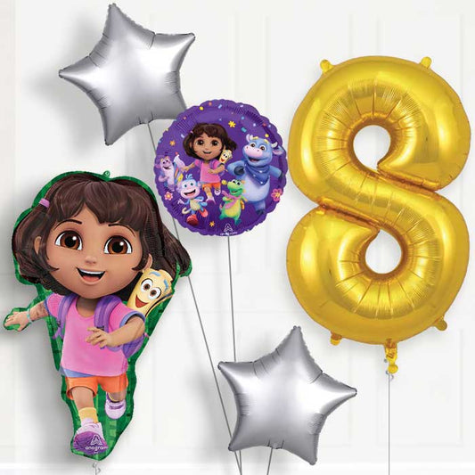 Dora the Explorer 8th Birthday Balloon Package - 8th Birthday Balloon Package | Party Save Smile