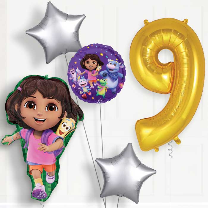 Dora the Explorer 9th Birthday Balloon Package - 9th Birthday Balloon Package | Party Save Smile