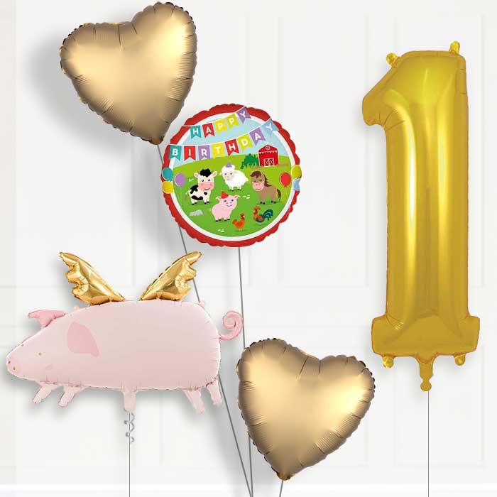 Flying Pig 1st Birthday Balloon Package | Party Save Smile