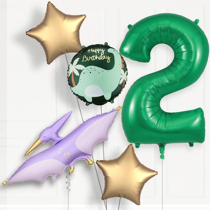 Purple Pterodactyl 2nd Birthday Balloon Package | Party Save Smile