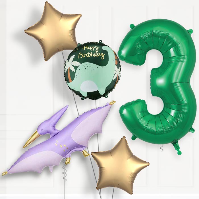 Purple Pterodactyl Birthday Balloon Package Choose Age-3rd Birthday Balloon Package | Party Save Smile