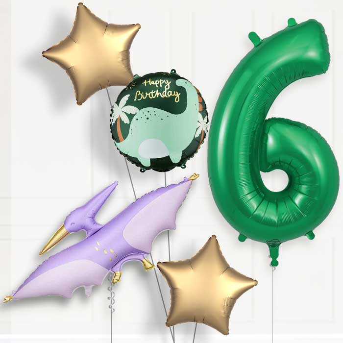 Purple Pterodactyl 6th Birthday Balloon Package | Party Save Smile