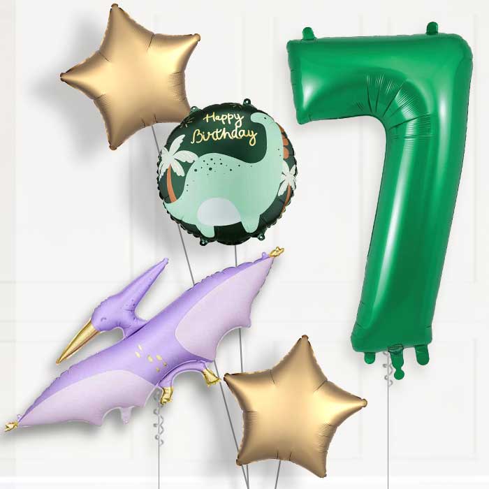 Purple Pterodactyl 7th Birthday Balloon Package | Party Save Smile