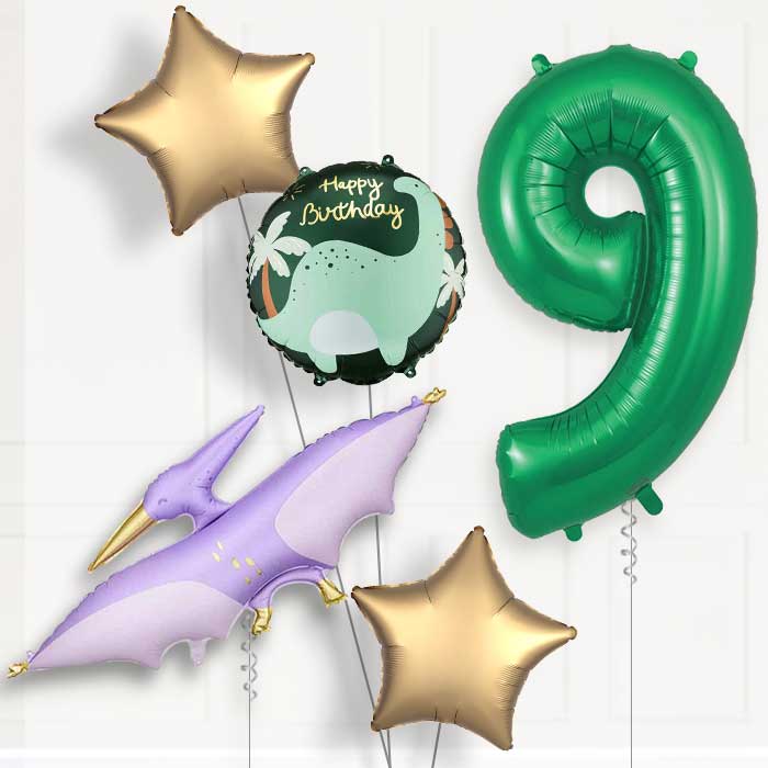 Purple Pterodactyl Birthday Balloon Package Choose Age-9th Birthday Balloon Package | Party Save Smile