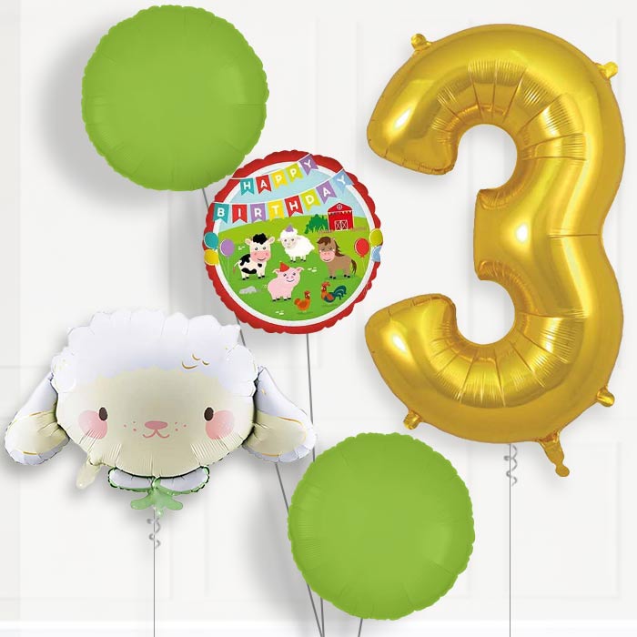 Sheep Birthday Balloon Package Choose Age-3rd Birthday Balloon Package | Party Save Smile