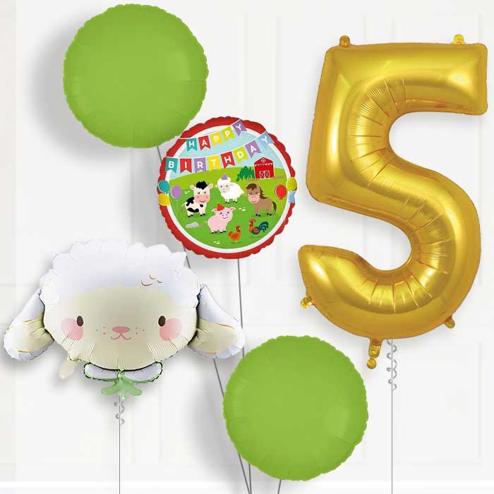 Sheep Birthday Balloon Package Choose Age-5th Birthday Balloon Package | Party Save Smile