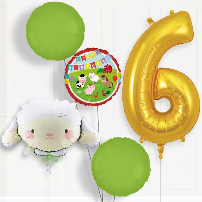 Sheep Birthday Balloon Package Choose Age-6th Birthday Balloon Package | Party Save Smile